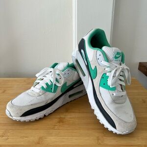 Nike Air Max White and Teal Sneakers